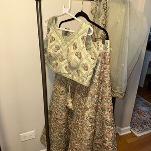 Mint Green Embroidered Lehenga – Tried On, Never Worn!